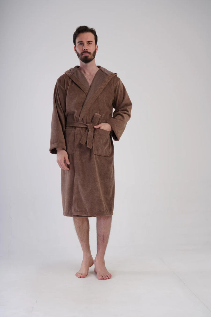 Szlafrok męski Vienetta Comfort Night, Brązowy, r. L-XXL