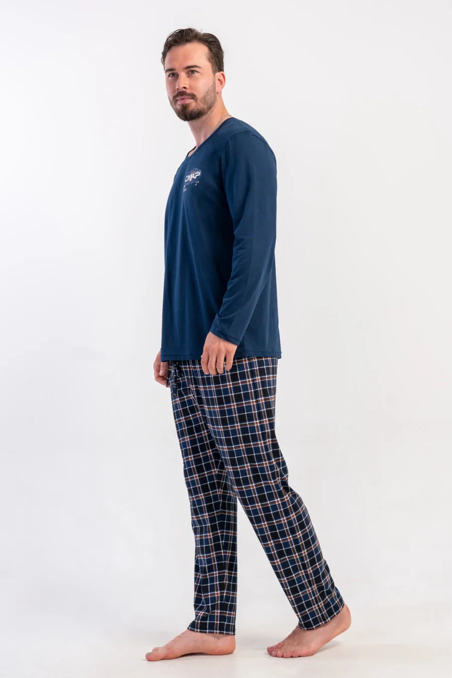 Piżama Męska Vienetta CAMP EXPEDITION, Granatowy, r. M-XXL