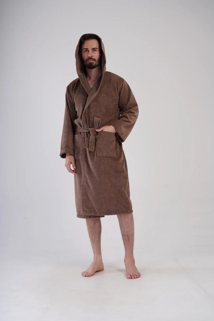 Szlafrok męski Vienetta Comfort Night, Brązowy, r. L-XXL