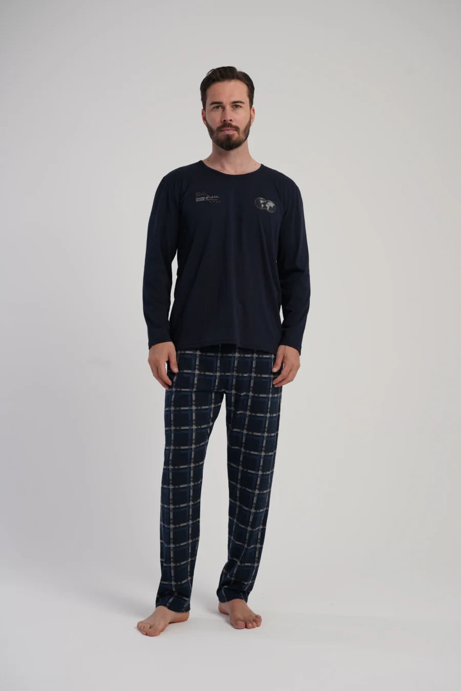 Piżama Męska Vienetta Classic Vibes, Granatowy, r. S-XL