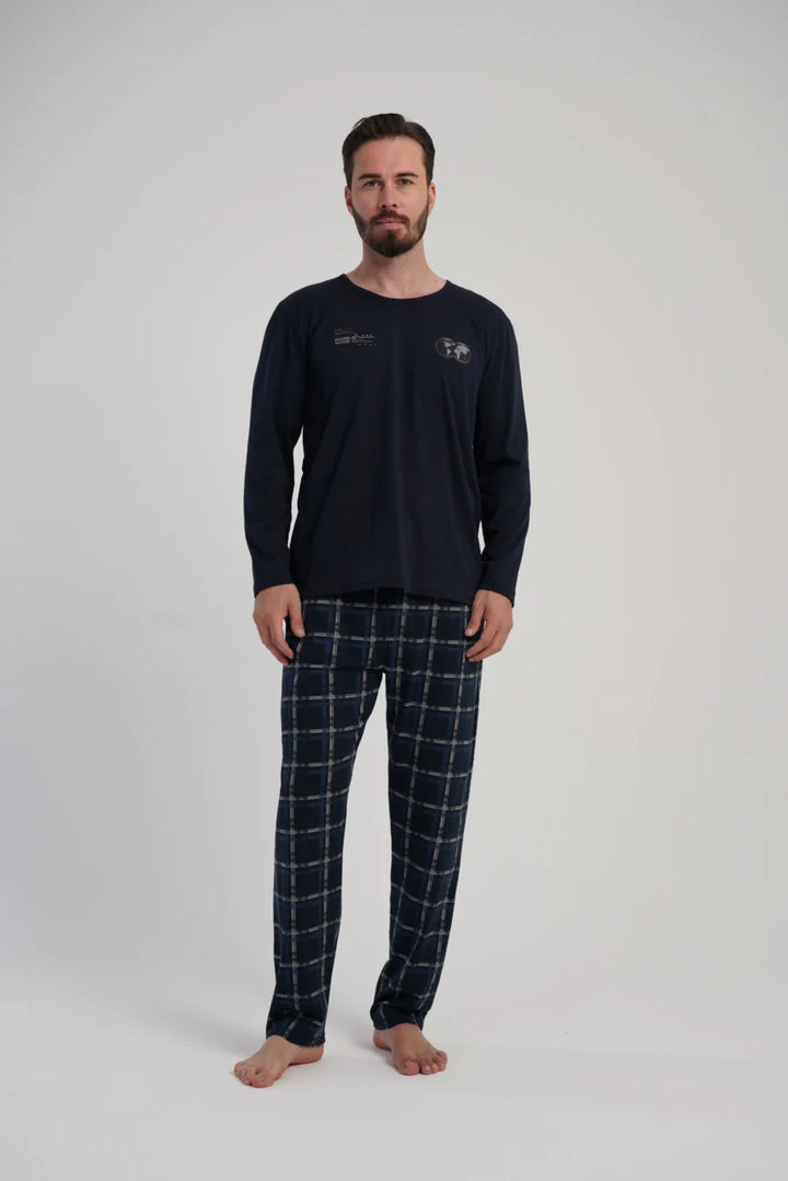 Piżama Męska Vienetta Classic Vibes, Granatowy, r. S-XL