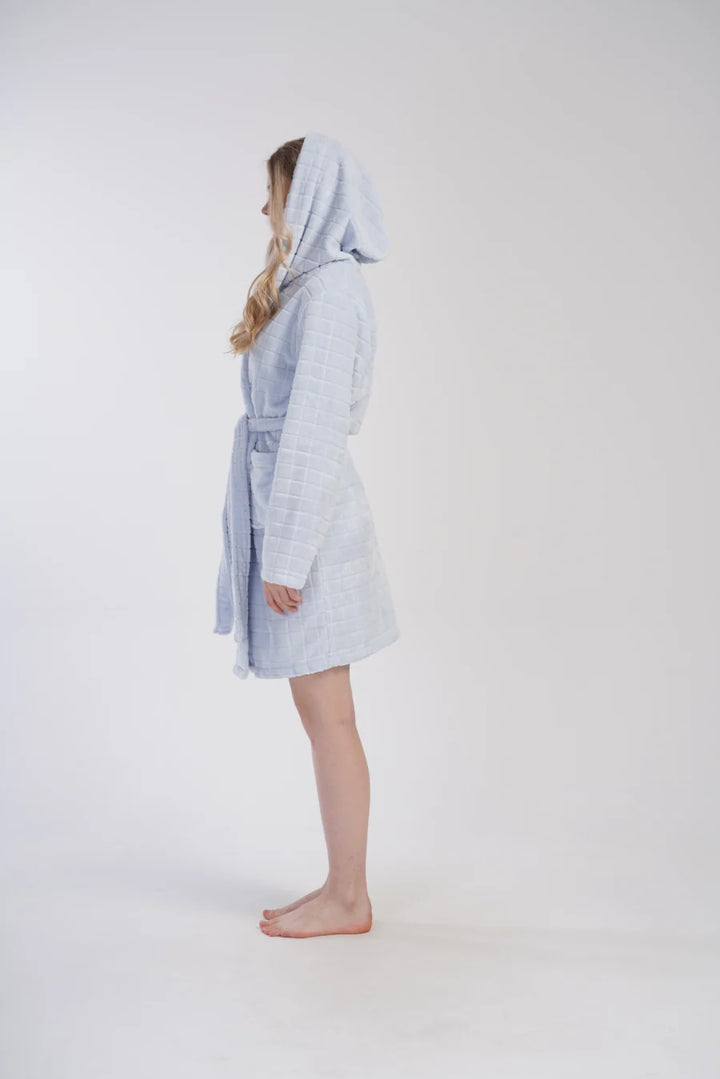 Szlafrok damski Vienetta Soft Blue, Błękitny, r. S-L