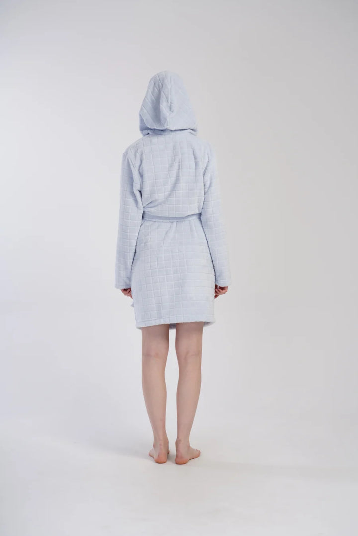 Szlafrok damski Vienetta Soft Blue, Błękitny, r. S-L