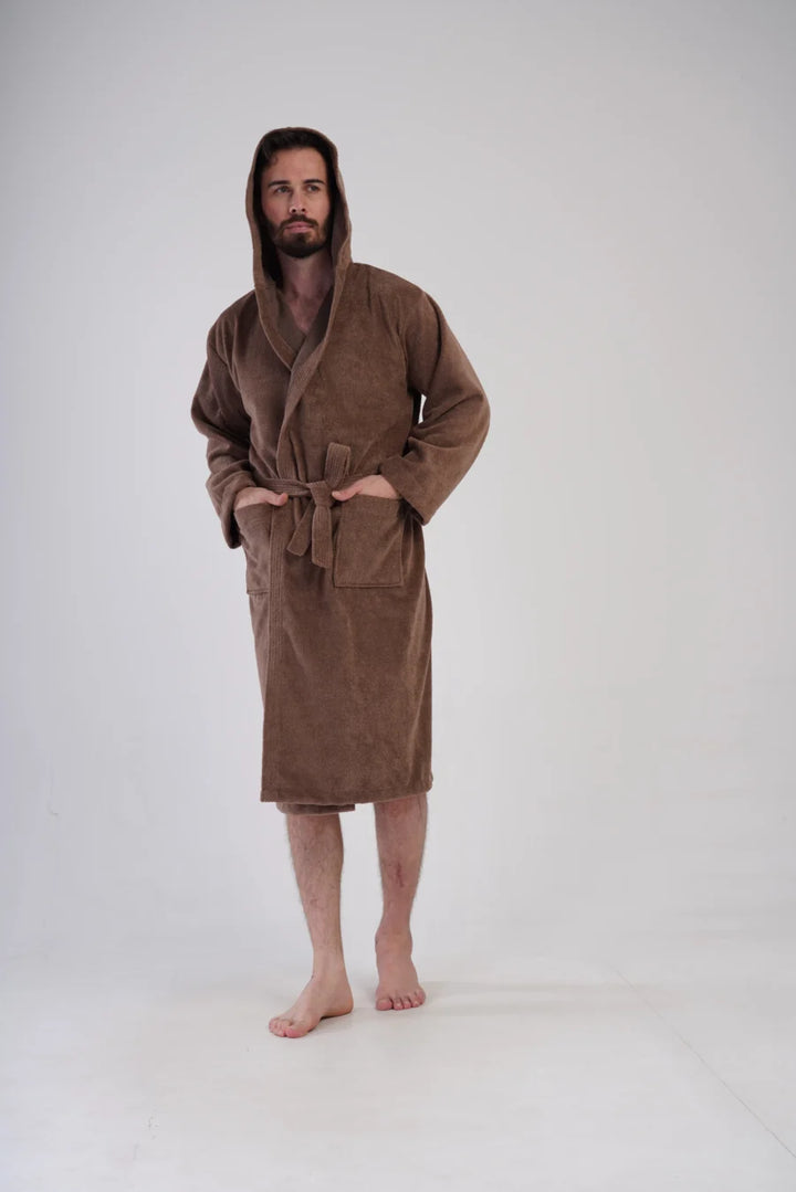 Szlafrok męski Vienetta Comfort Night, Brązowy, r. L-XXL