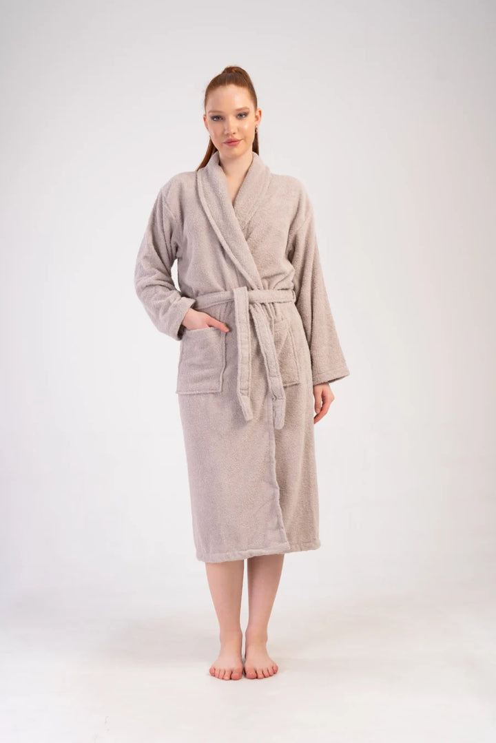 Szlafrok damski Vienetta Beige Night, Beżowy, r. M-XL