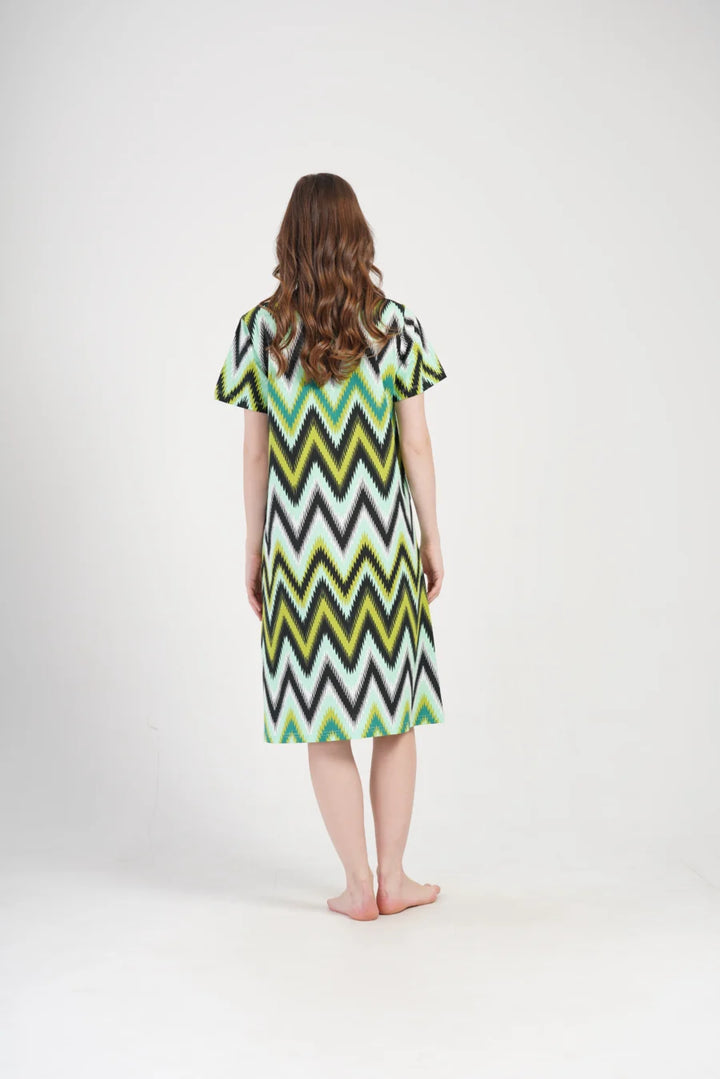 Szlafrok damski Vienetta Zig-zag, Zielony, r. M-XXL