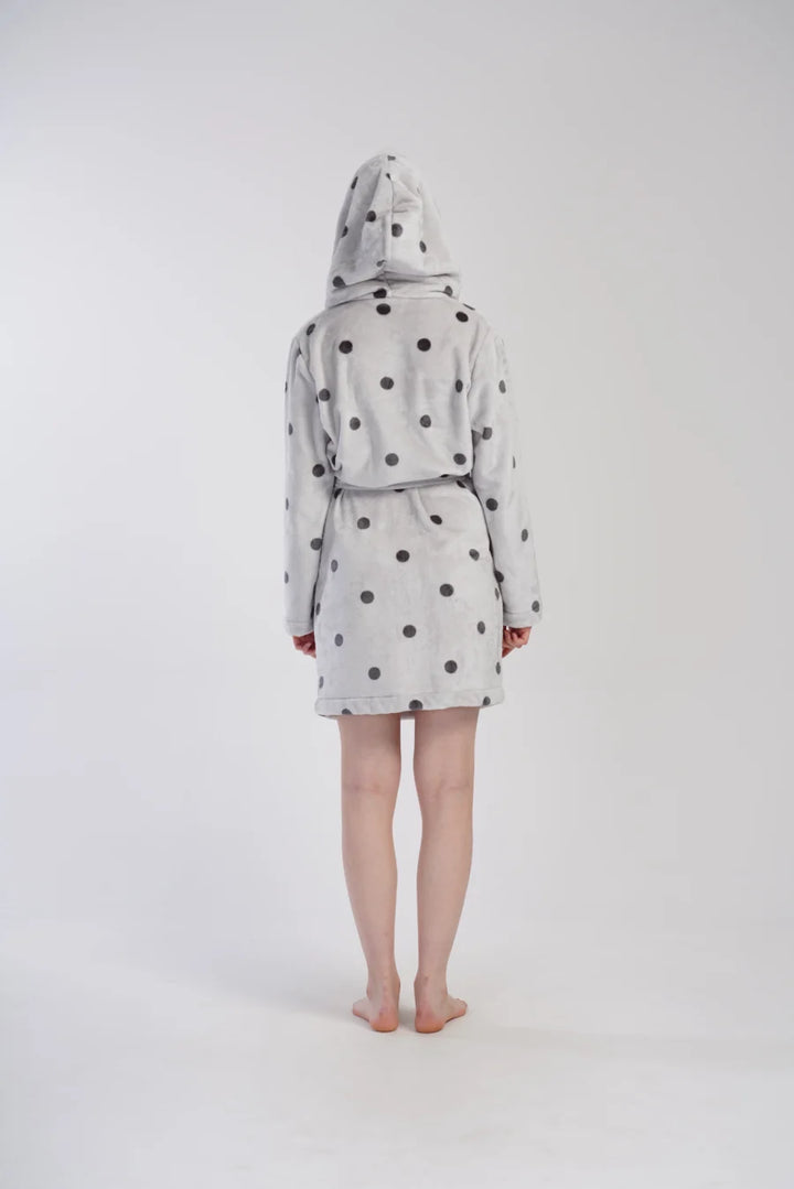 Szlafrok damski Vienetta Soft Grey, Szary, r. S-L