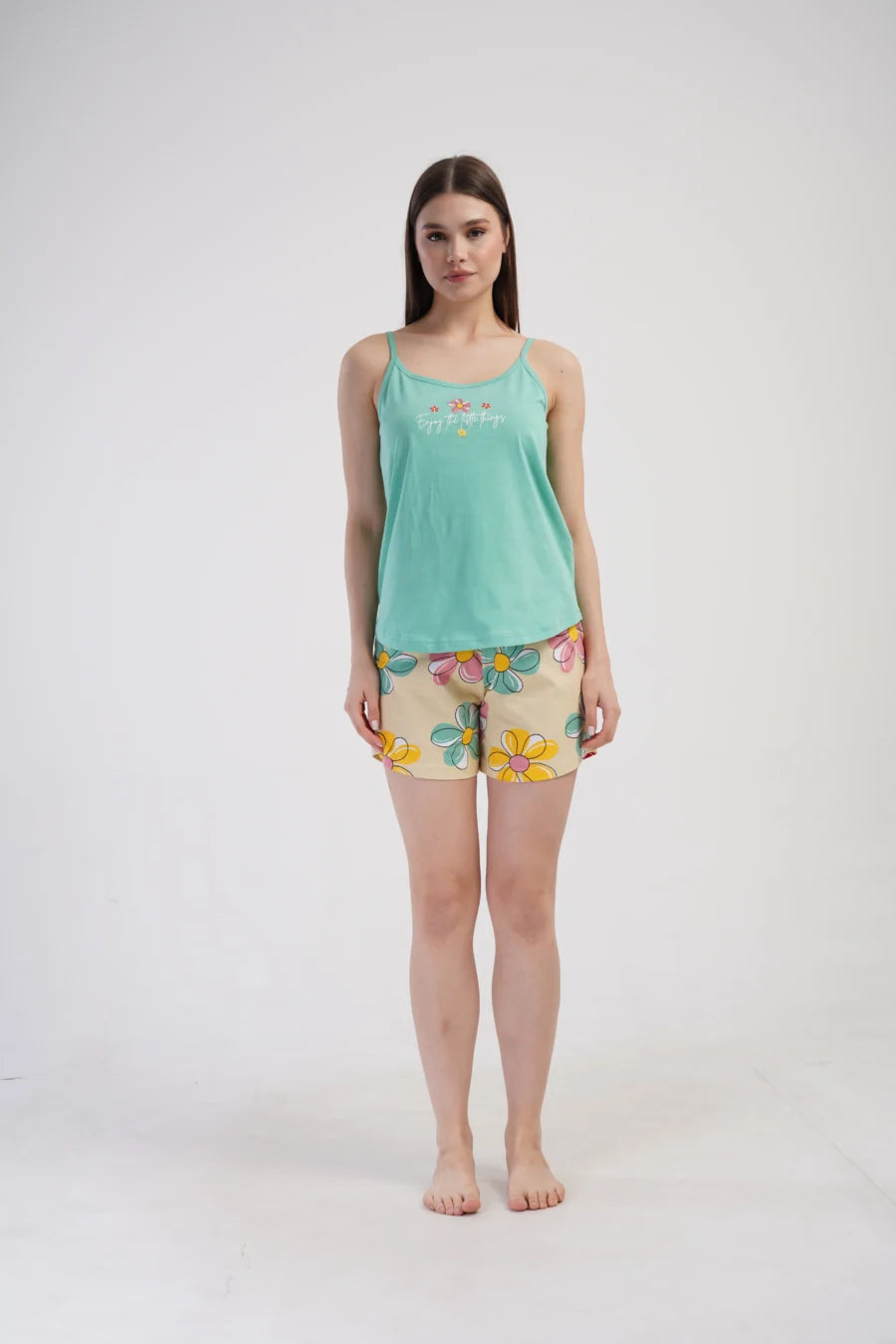 Piżama Damska Vienetta Little things, Zielony, S -XL