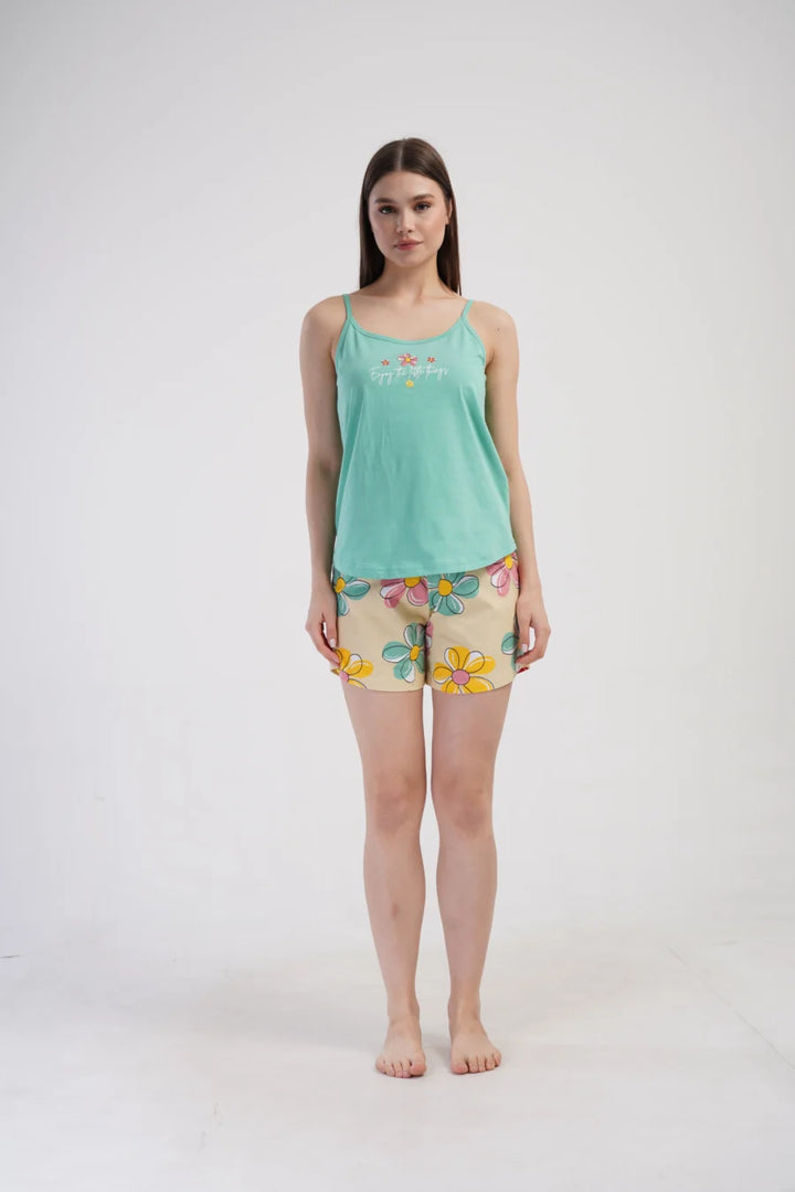 Piżama Damska Vienetta Little things, Zielony, S -XL