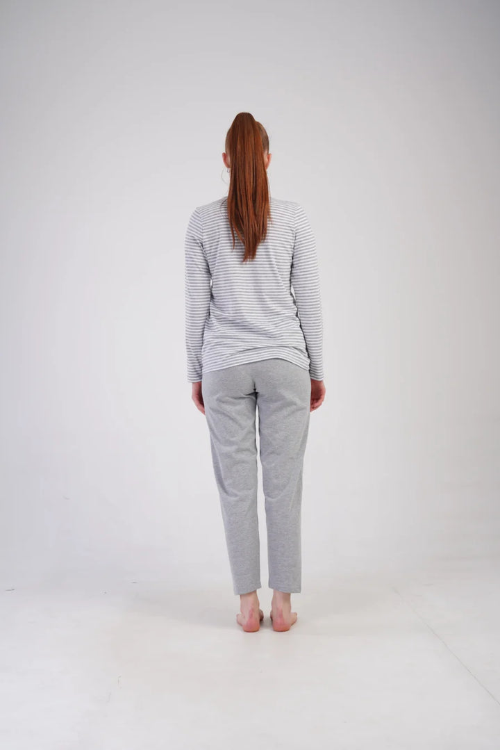 Piżama Damska Vienetta Grey Stripes, Szary, r. M-XXL