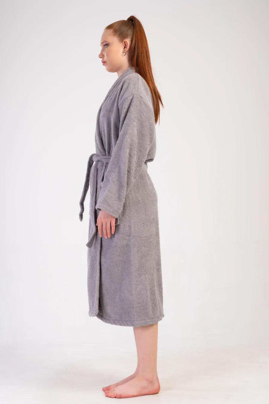 Szlafrok damski Vienetta Gray Night, Szary, r. M-XL