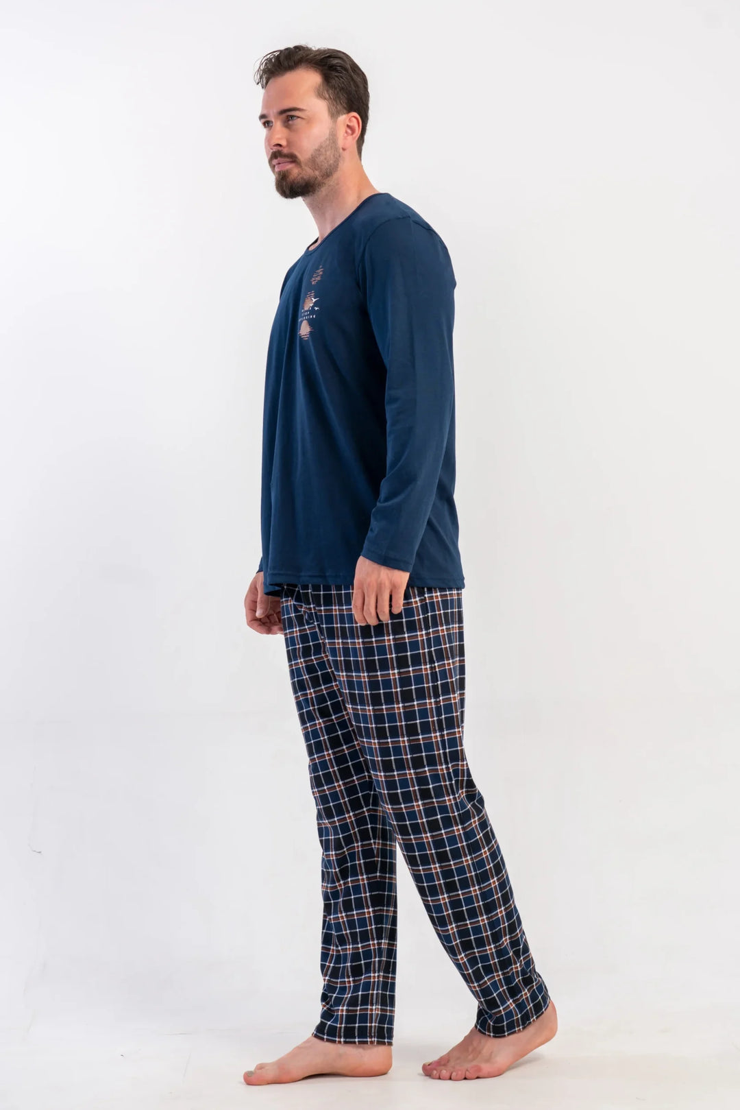 Piżama Męska Vienetta Classic Comfort, Granatowy, r. 1XL-4XL