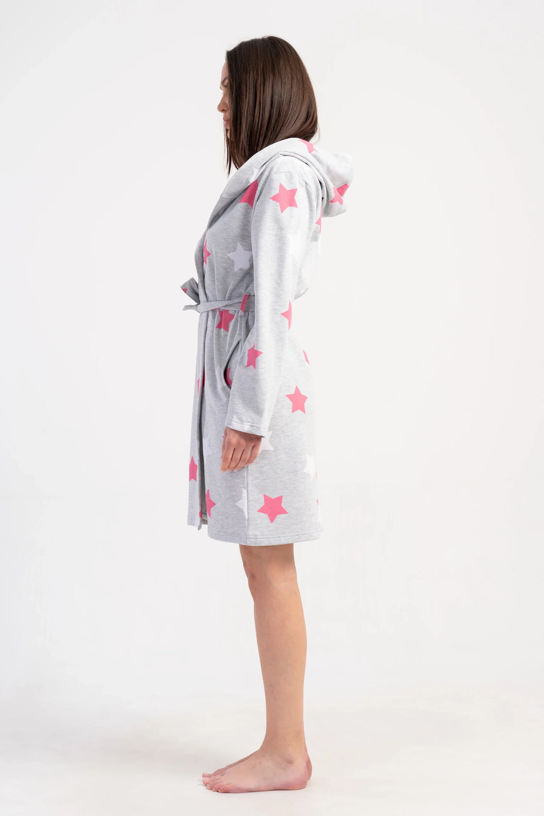 Szlafrok damski Vienetta Star Warmth, Szary, r. S - XL