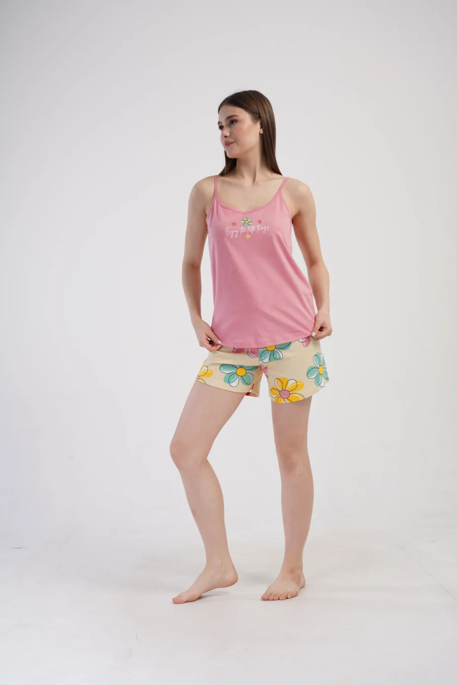 Piżama Damska Vienetta Little things, Różowy, S -XL