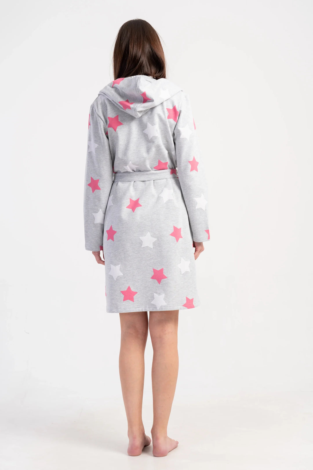 Szlafrok damski Vienetta Star Warmth, Szary, r. S - XL