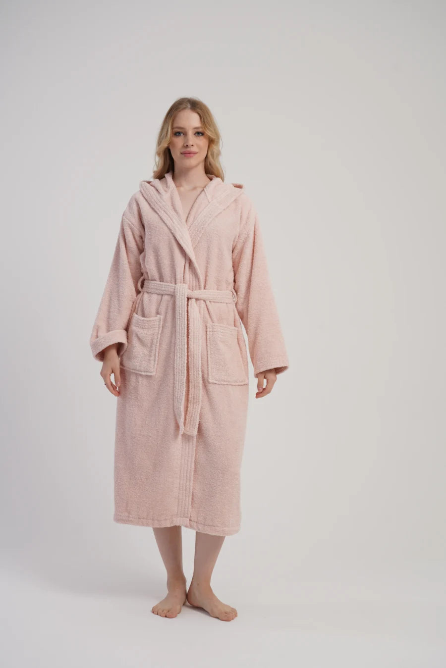 Szlafrok damski Vienetta Cozy Frotte, Różowy, r. M-XXL