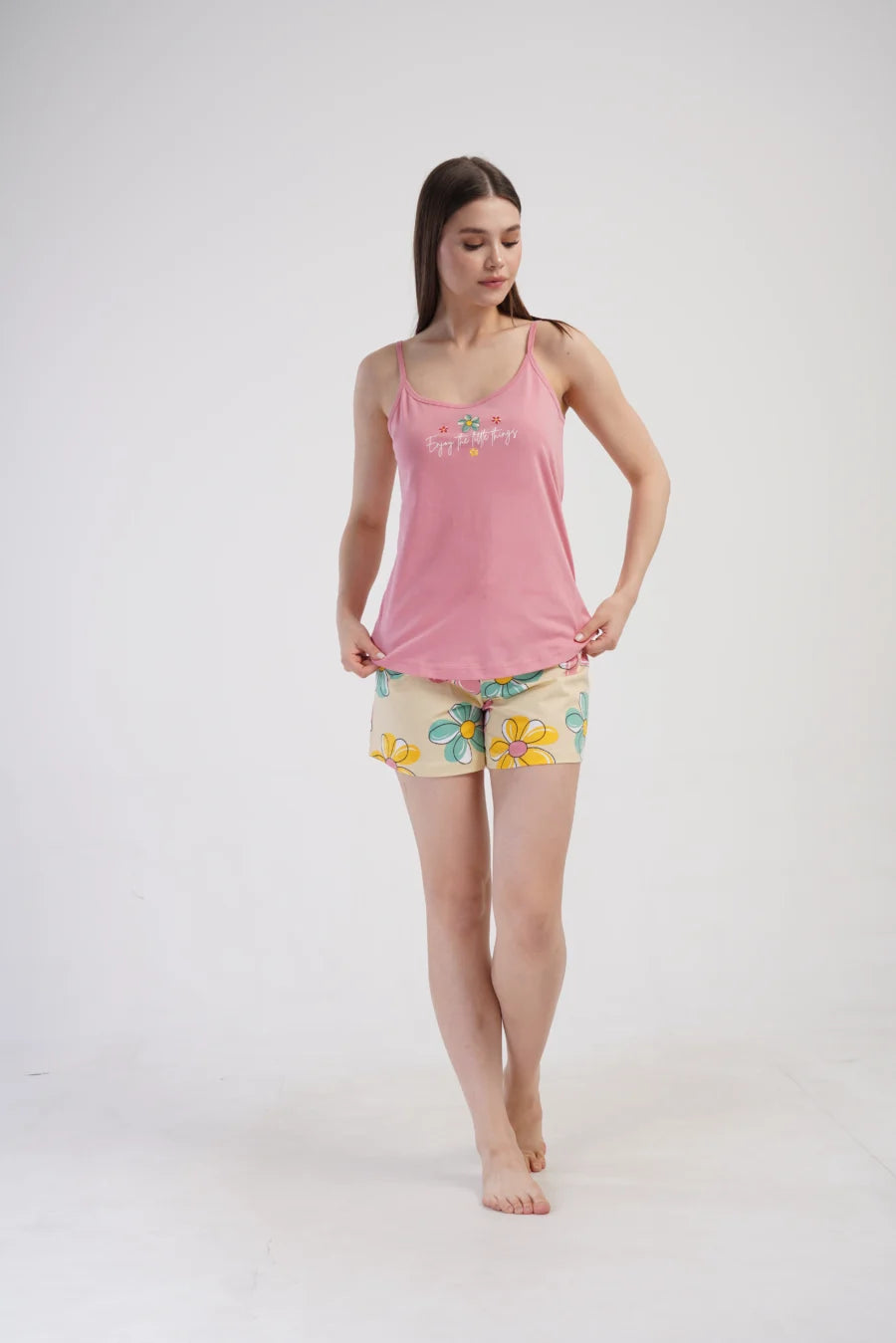 Piżama Damska Vienetta Little things, Różowy, S -XL