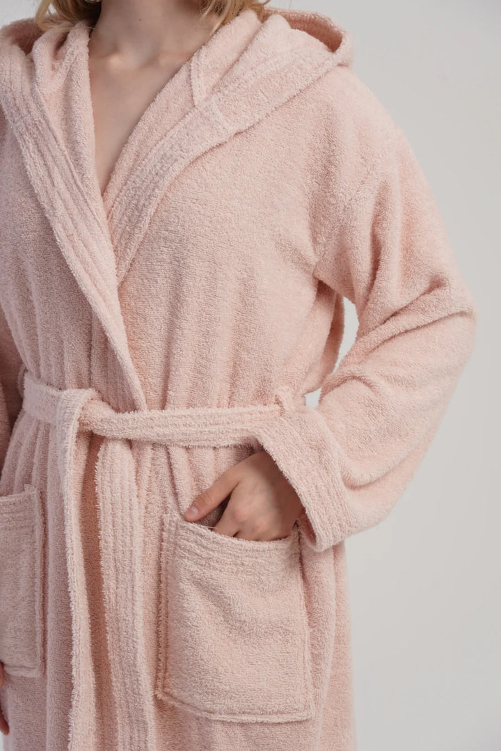 Szlafrok damski Vienetta Cozy Frotte, Różowy, r. M-XXL