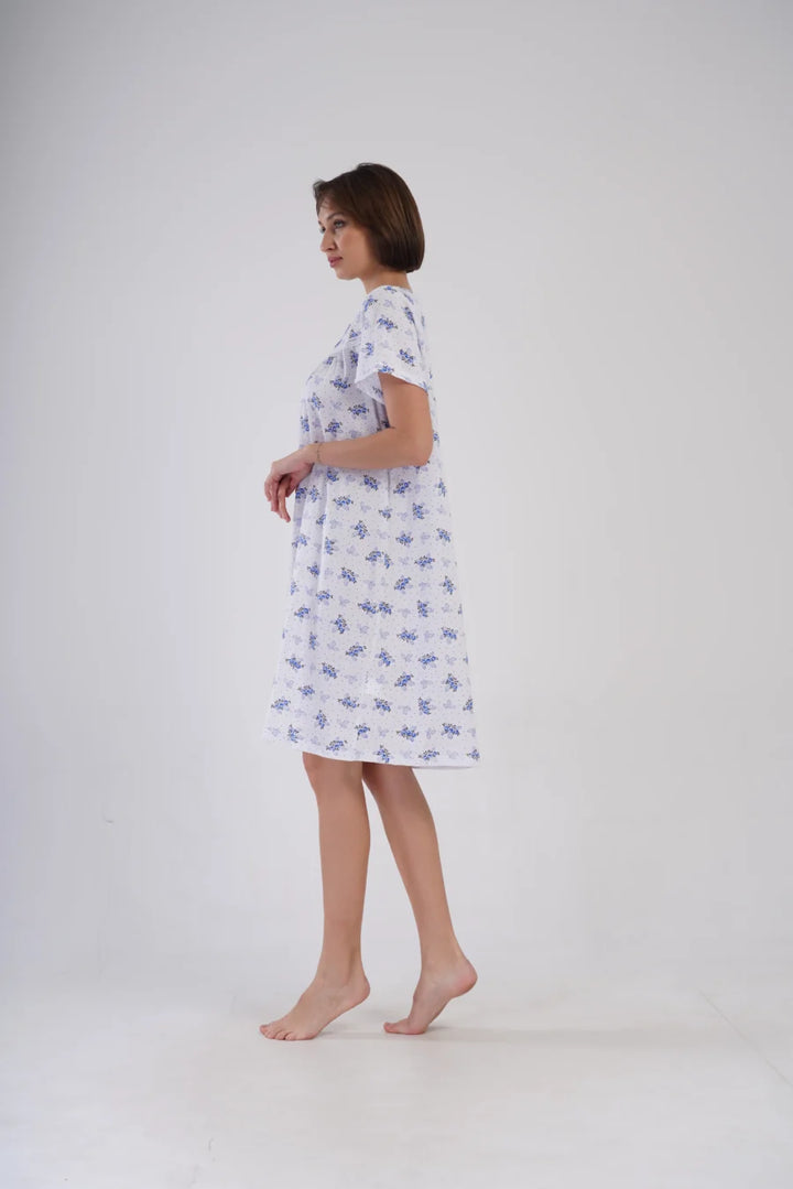 Koszula Nocna Vienetta Blue Flowers, Biały, r. 1XL - 4XL