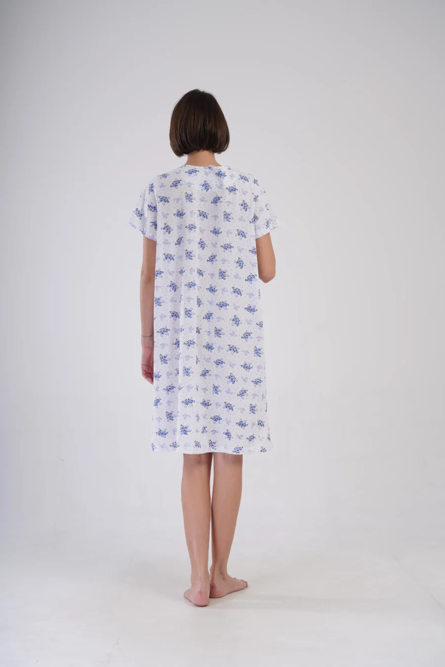 Koszula Nocna Vienetta Blue Flowers, Biały, r. 1XL - 4XL