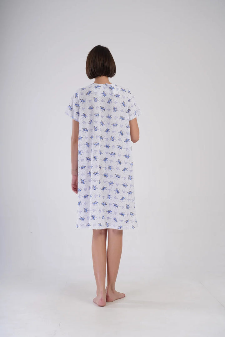 Koszula Nocna Vienetta Blue Flowers, Biały, r. 1XL - 4XL