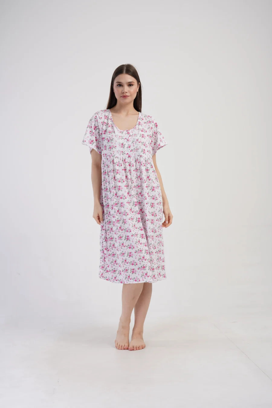 Koszula Nocna Vienetta Flolar Garden, Biały, r. 1XL - 4XL