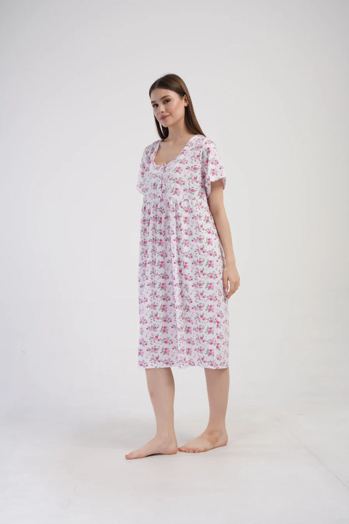 Koszula Nocna Vienetta Flolar Garden, Biały, r. 1XL - 4XL