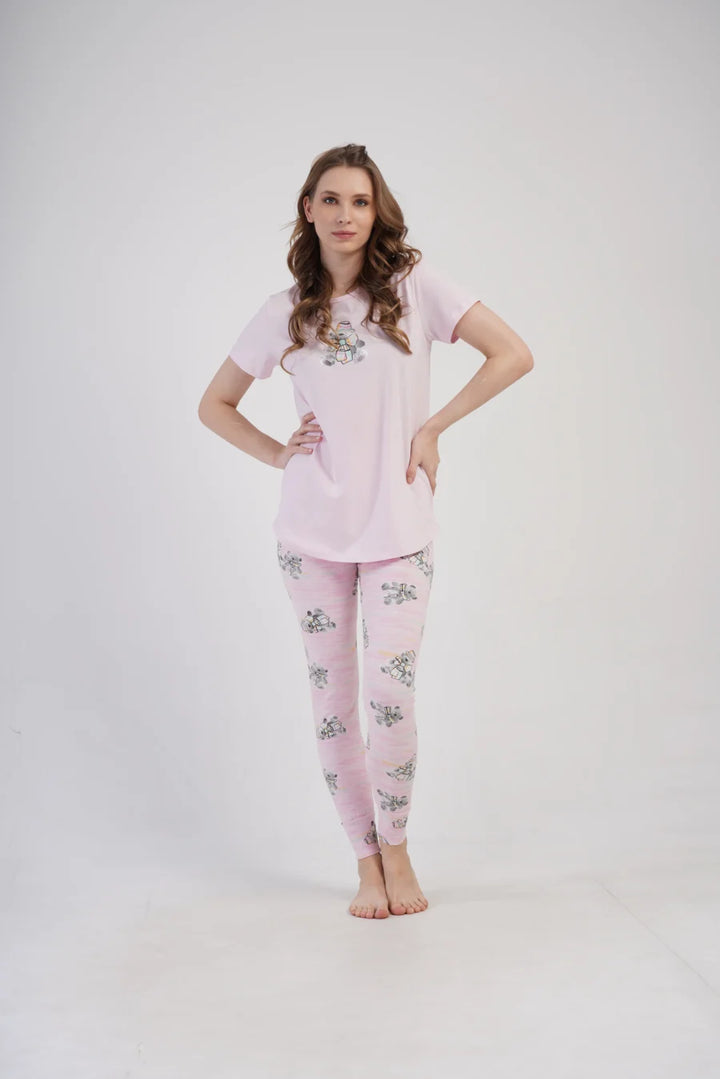 Piżama Damska Vienetta Teddy Bear, Różowy, r. S-XL