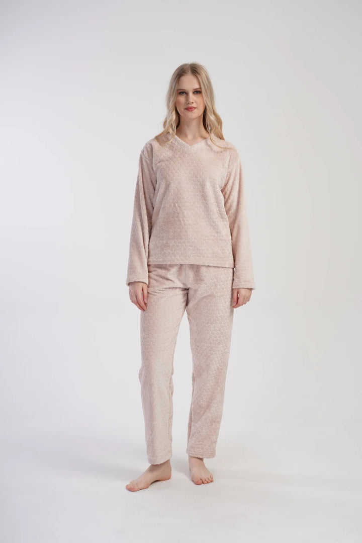 Piżama Damska Softowa Vienetta Soft Hexa, Różowy, r. S-XL