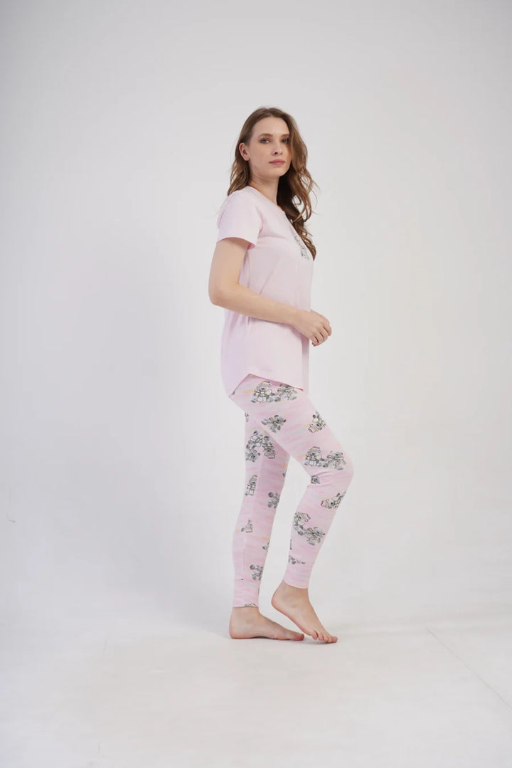 Piżama Damska Vienetta Teddy Bear, Różowy, r. S-XL