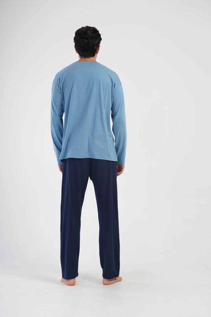 Piżama Męska Vienetta Lucky, Niebieski, r. 1XL-3XL