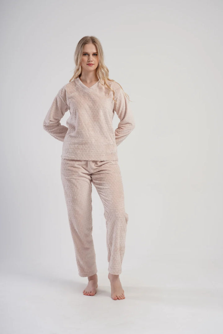 Piżama Damska Softowa Vienetta Soft Hexa, Różowy, r. S-XL