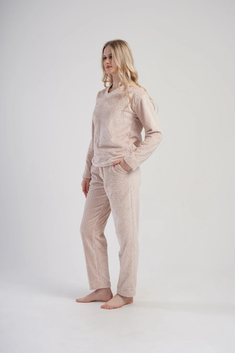 Piżama Damska Softowa Vienetta Soft Hexa, Różowy, r. S-XL