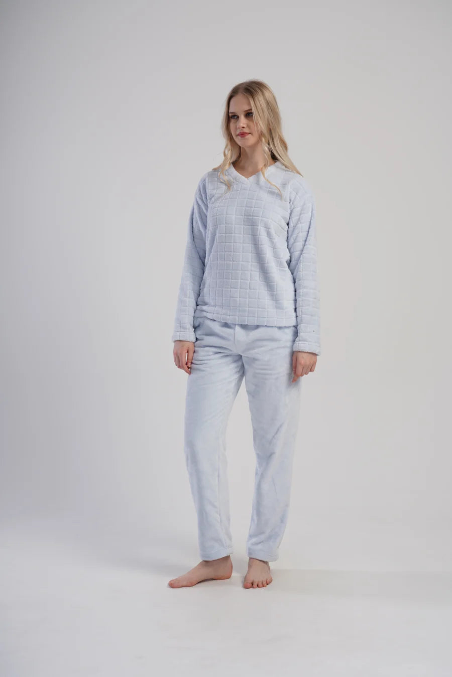 Piżama Damska Softowa Vienetta Blue Luxury, Błękitna, r. S-XL