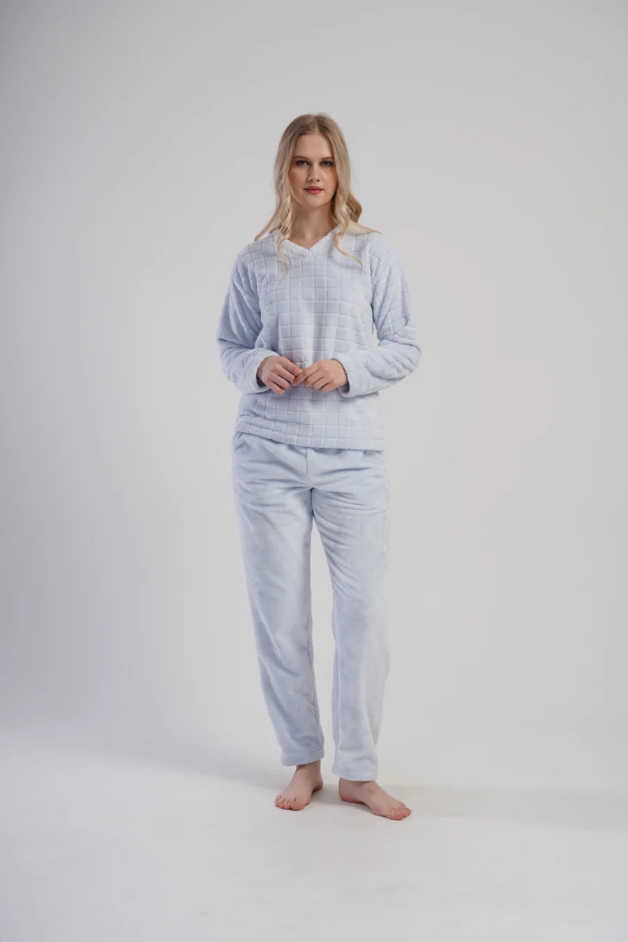 Piżama Damska Softowa Vienetta Blue Luxury, Błękitna, r. S-XL