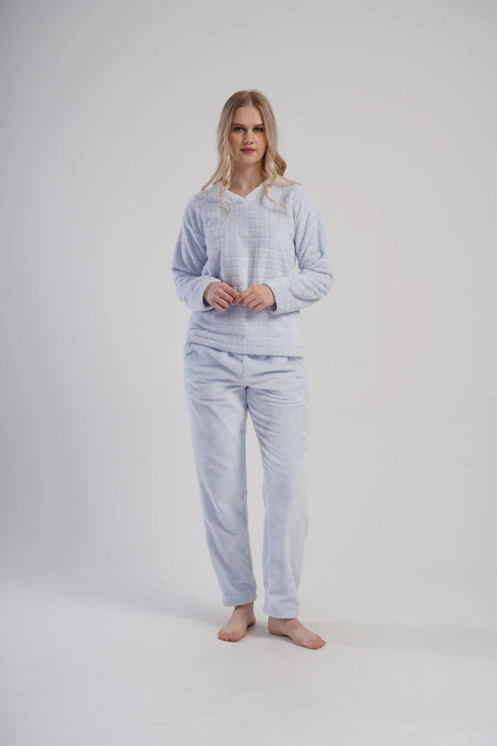 Piżama Damska Softowa Vienetta Blue Luxury, Błękitna, r. S-XL