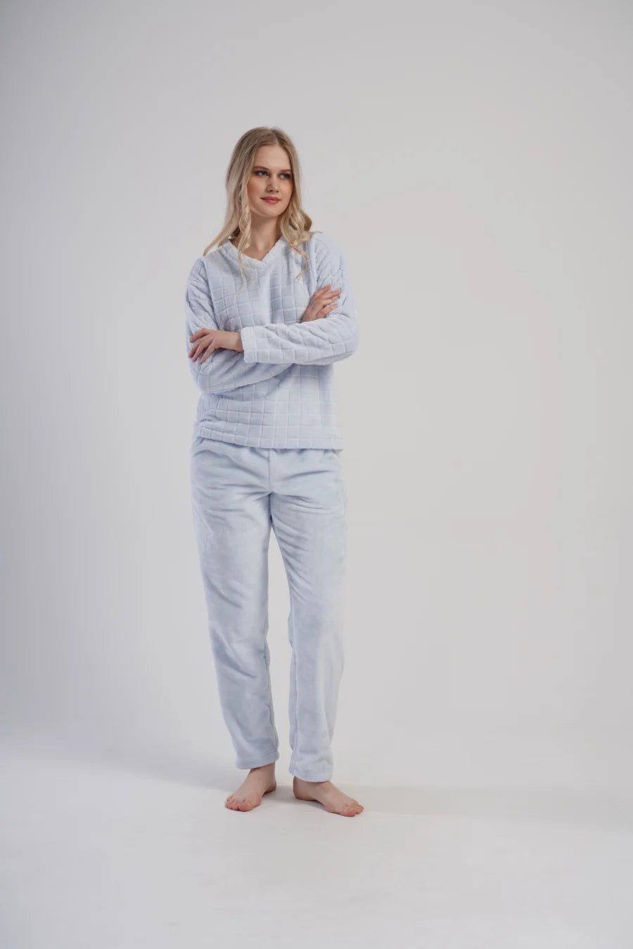 Piżama Damska Softowa Vienetta Blue Luxury, Błękitna, r. S-XL