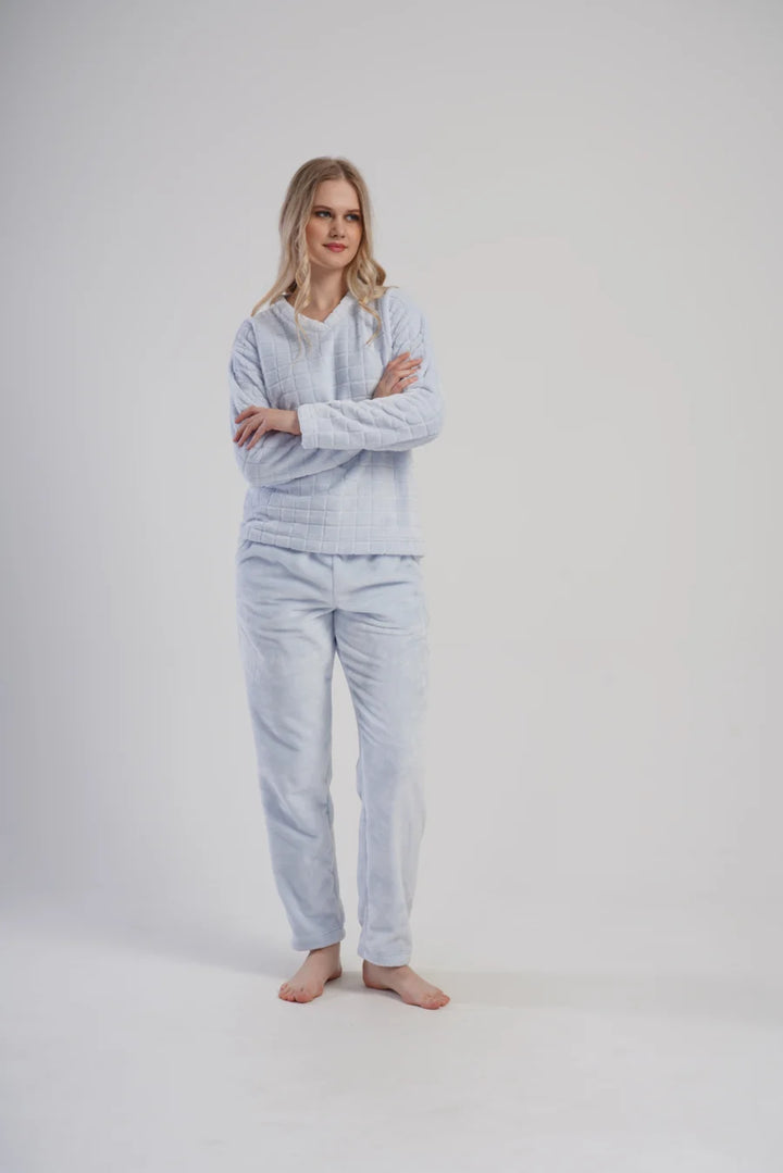 Piżama Damska Softowa Vienetta Blue Luxury, Błękitna, r. S-XL