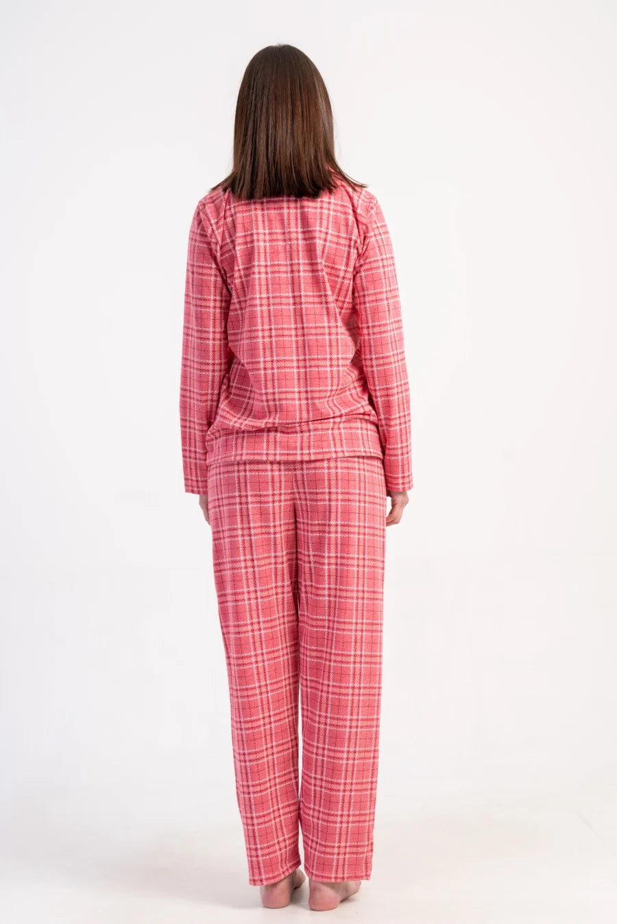 Piżama Damska Vienetta Pink Check, Różowy, r. S-XL