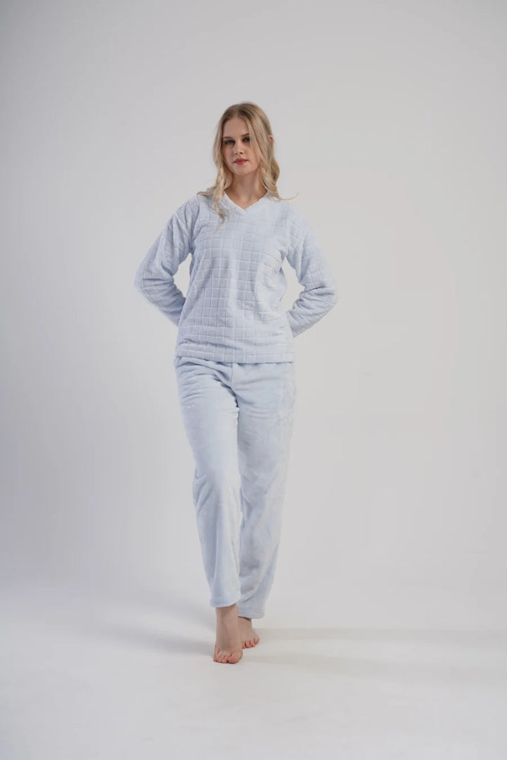 Piżama Damska Softowa Vienetta Blue Luxury, Błękitna, r. S-XL