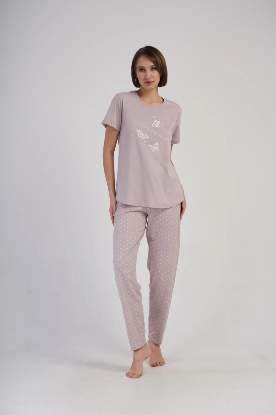 Piżama Damska Vienetta Butterfly, Różowy, r. 1XL-4XL