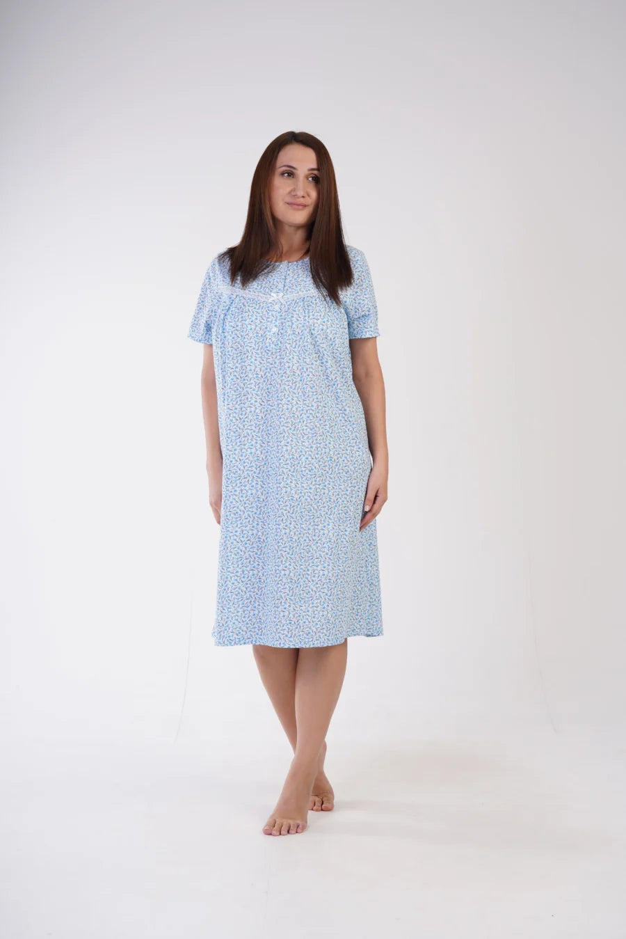 Koszula Nocna Vienetta Blue Flowers, Niebieski, r. 1XL - 4XL