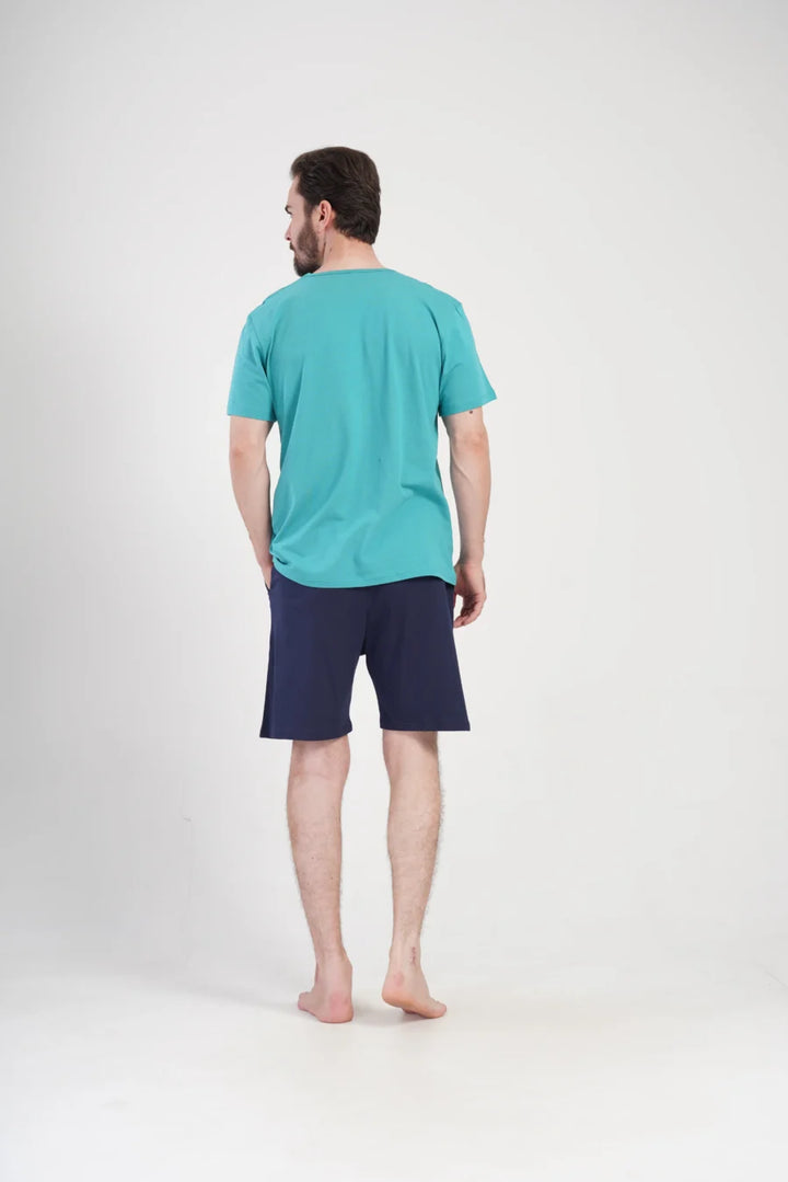 Piżama Męska Vienetta Cool Night, Niebieski, r. 1XL-4XL