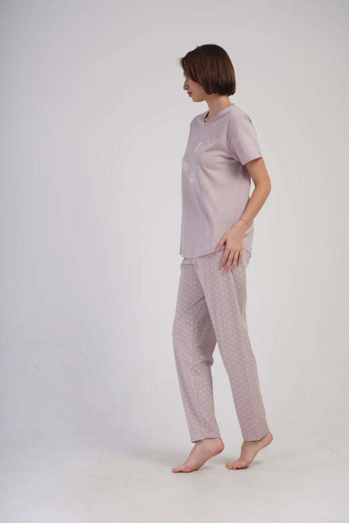 Piżama Damska Vienetta Butterfly, Różowy, r. 1XL-4XL