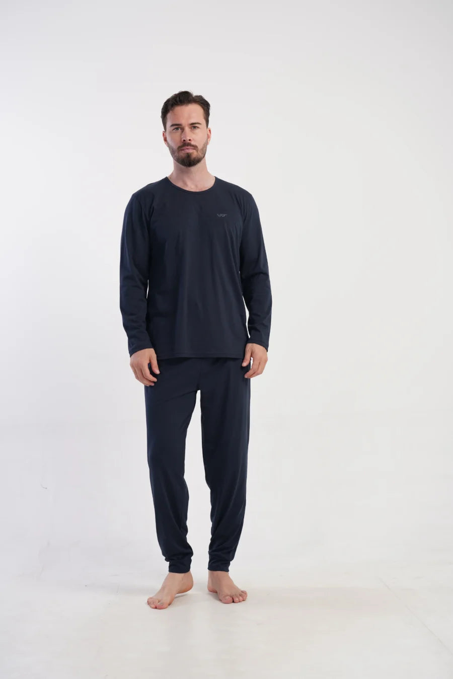 Piżama Męska Vienetta Navy Classic, Granatowy, r. S-XL