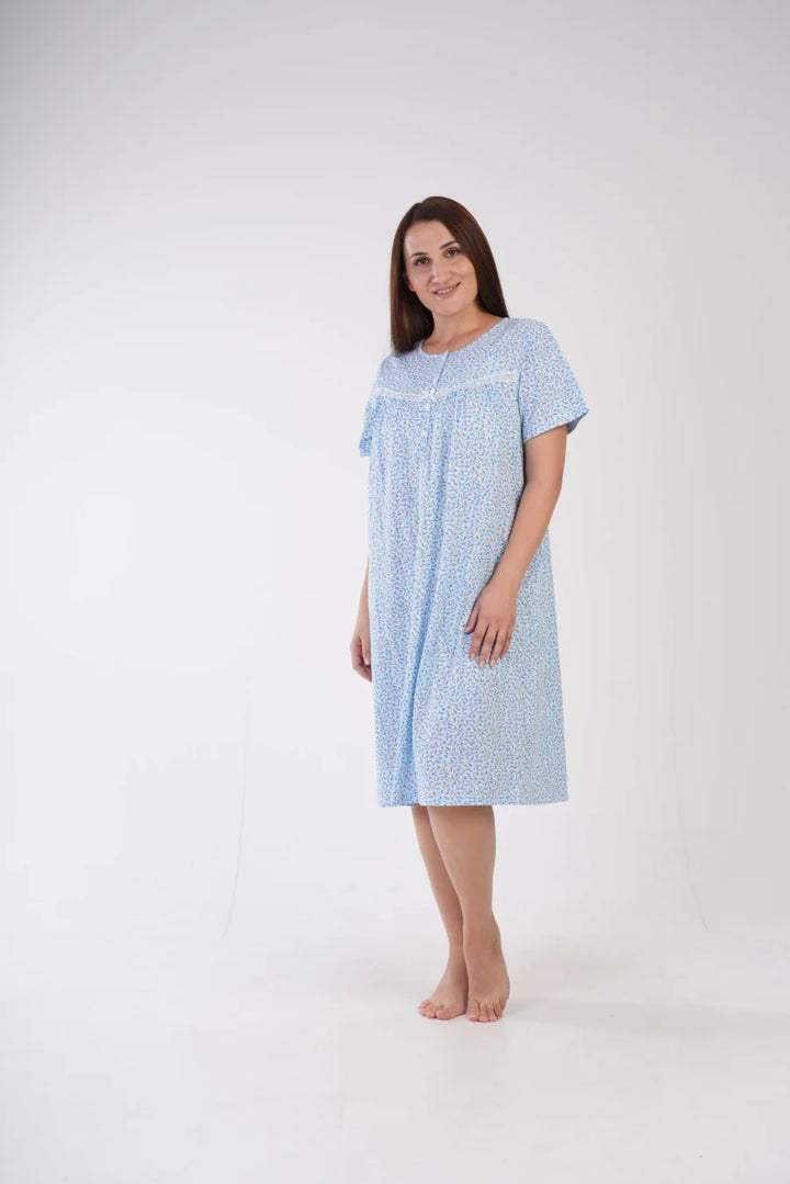 Koszula Nocna Vienetta Blue Flowers, Niebieski, r. 1XL - 4XL