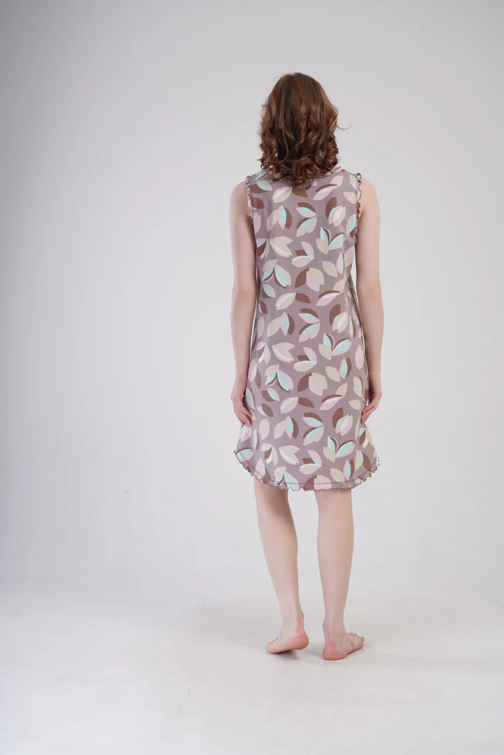 Koszula Nocna Damska Beige flowers, Beżowy, r. 1XL - 4XL