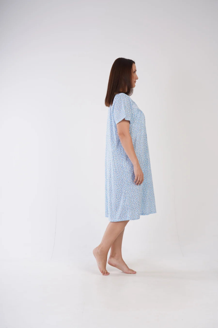 Koszula Nocna Vienetta Blue Flowers, Niebieski, r. 1XL - 4XL