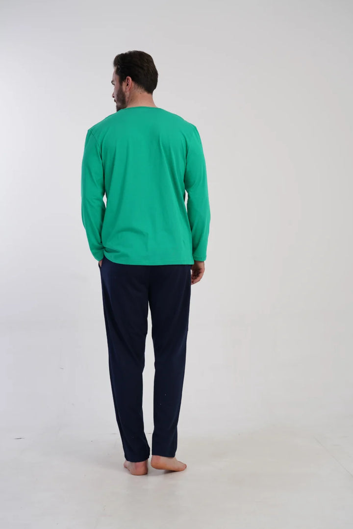 Piżama Męska Vienetta Travel Mood, Zielony, r. S-XL