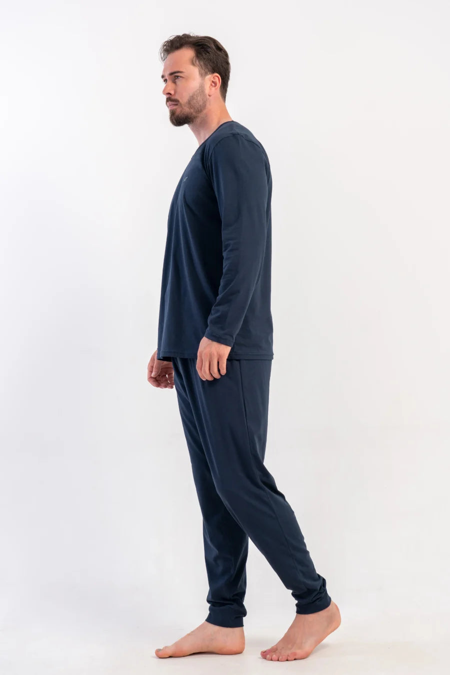 Piżama Męska Vienetta Navy Classic, Granatowy, r. S-XL